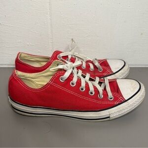 Unisex Converse Red Canvas Shoes with White Accents